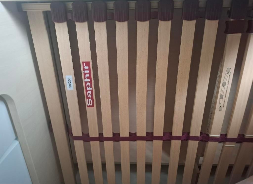 1 persoons bed +spiegel, Ophalen, Gebruikt, Eenpersoons, 90 cm