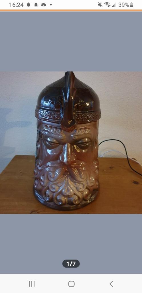 Prachtig grote bierpul hoofd viking, Antiek en Kunst, Antiek | Keramiek en Aardewerk, Ophalen of Verzenden