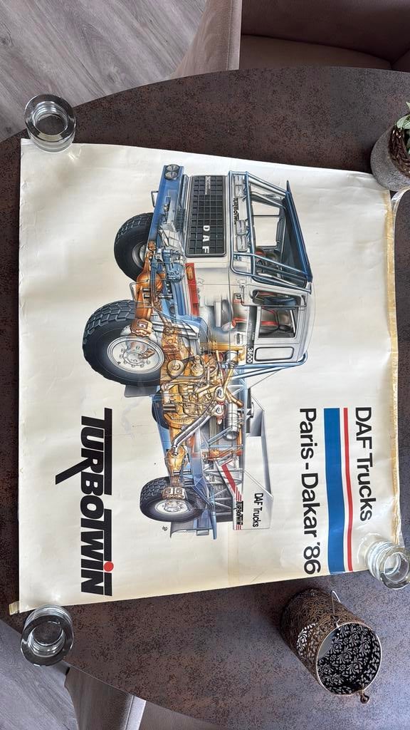 Poster DAF Turbo Twin 1986, Gebruikt, 1:50 of kleiner, Truck, Ophalen