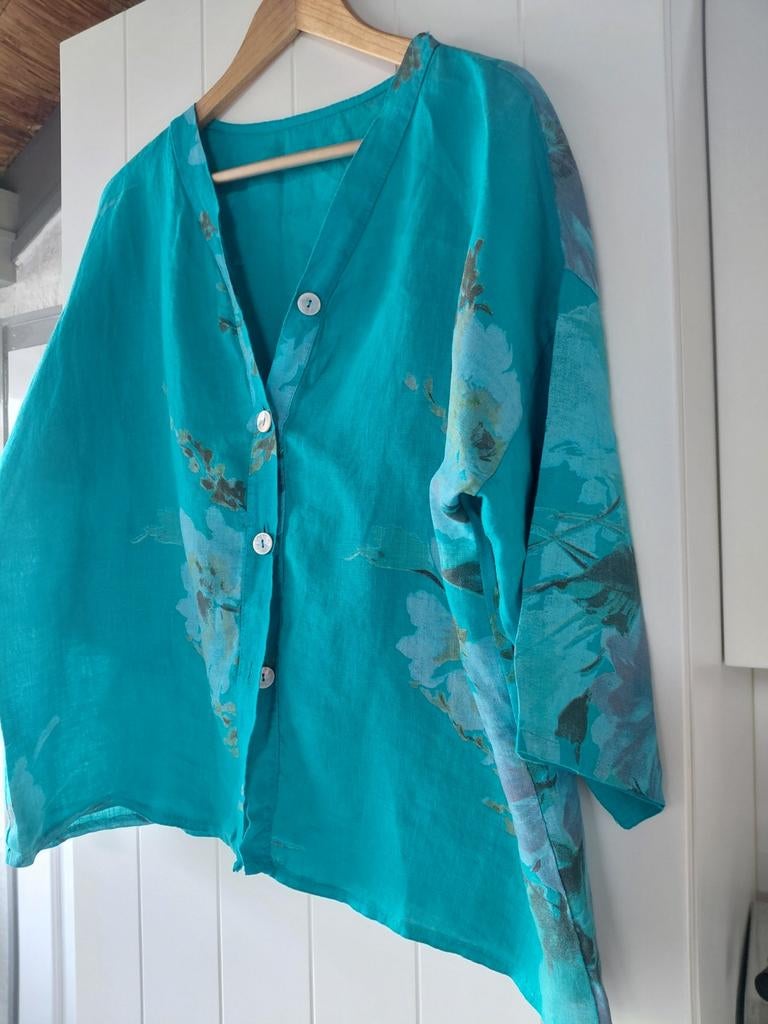 Leuke linnen blouse, Kleding | Dames, Ophalen of Verzenden, Zo goed als nieuw, Maat 42/44 (L)