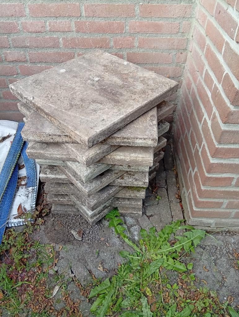 Stoeptegels 40x40, Tuin en Terras, Tegels en Klinkers, Ophalen, Gebruikt, Minder dan 5 m², Beton