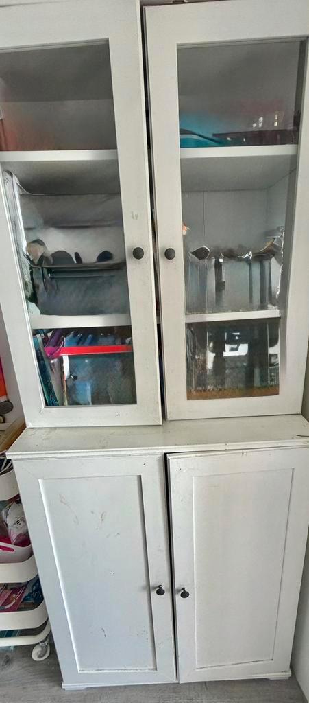 IKEA HAVSTA Vitrinekast + Onderkast - Wit, Huis en Inrichting, Kasten | Vitrinekasten, Gebruikt, 200 cm of meer, 100 tot 150 cm