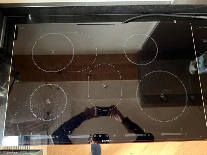 Siemens Scott Ceran Inductieplaat - Barst maar werkt, Witgoed en Apparatuur, Kookplaten, Gebruikt, Inbouw, Inductie, 4 kookzones