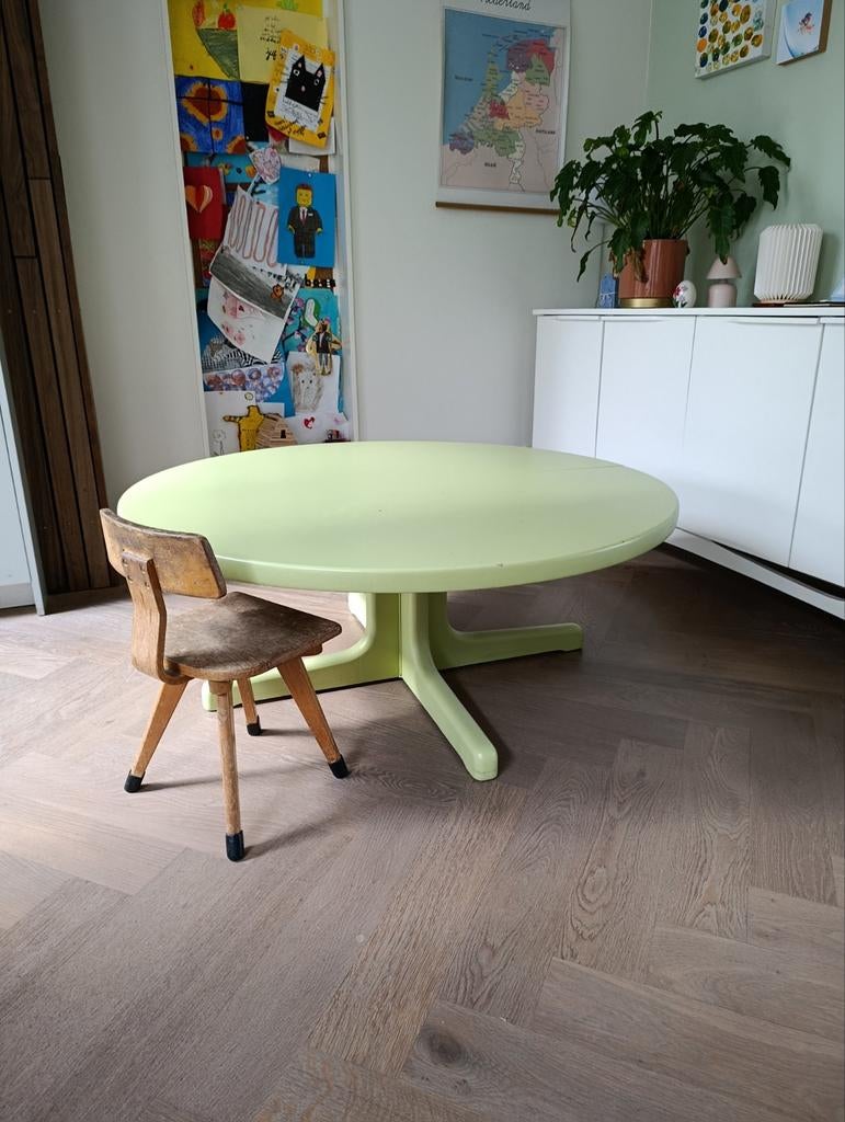 Uitschuifbare speeltafel - lichtgroen, Ophalen, Overige materialen, Gebruikt, 100 tot 150 cm