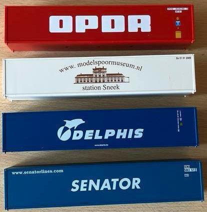 4 Piko containers schaal H0 1:87, Hobby en Vrije tijd, Modeltreinen | H0, Zo goed als nieuw, Piko, Ophalen of Verzenden