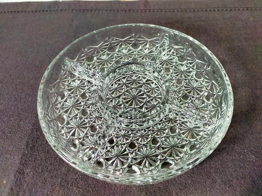 VINTAGE FRANSE KRISTALLEN HAPJESSCHAAL, Ophalen of Verzenden