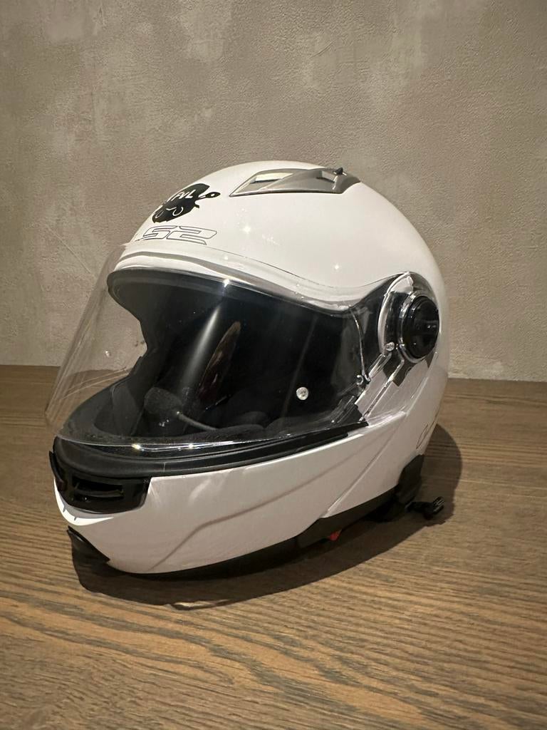 Motorhelm   Wit - Maat M, Motoren, Overige merken, Systeemhelm, Heren, Ophalen of Verzenden
