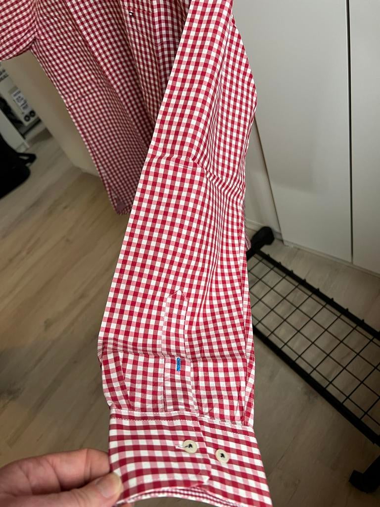 Tommy Hilfiger Custom Fit overhemd - Maat L, Kleding | Heren, Overhemden, Ophalen of Verzenden, Zo goed als nieuw, Rood, Halswijdte 41/42 (L)