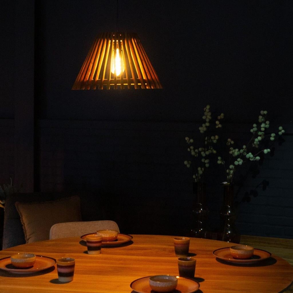 Teakhouten Hanglamp (magazijn opruiming vanwege verhuizing), Nieuw, Ophalen of Verzenden, Minder dan 50 cm, Landelijk/Aziatisch