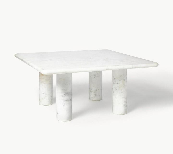Westwing marmer salontafel Mabel brutalist wit, Huis en Inrichting, Tafels | Salontafels, Ophalen, 100 tot 150 cm, 50 tot 100 cm