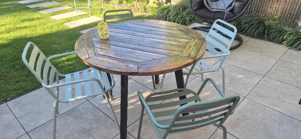 Tuintafel met 4 stoelen, Ophalen, Gebruikt, Tuinset