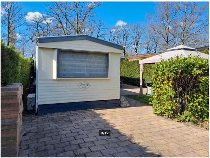 Chalet te koop op camping de Heidelust in Molenschot, Caravans en Kamperen, Stacaravans, Ophalen