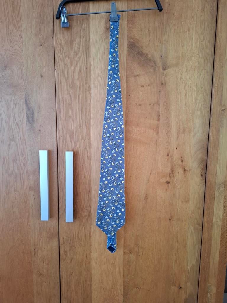 Vintage Zijden Stropdas met Zwaluwen Patroon, Kleding | Heren, Stropdassen, Onbekend, Blauw, Ophalen of Verzenden, Met patroon