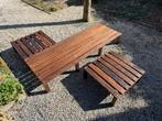 Wenge  palisander vintage lounge set bijzettafel lattenbank, Huis en Inrichting, Tafels | Salontafels, Ophalen, 50 tot 100 cm