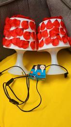 Set van 2 vintage tafellampen met bloemblaadjes, Kunststof, Vintage, Nieuw, Ophalen of Verzenden