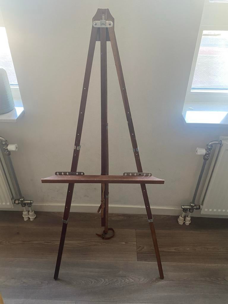 Houten schildersezel - Inklapbaar en verstelbaar, Hobby en Vrije tijd, Schilderen, Ophalen of Verzenden, Gebruikt, Ezel