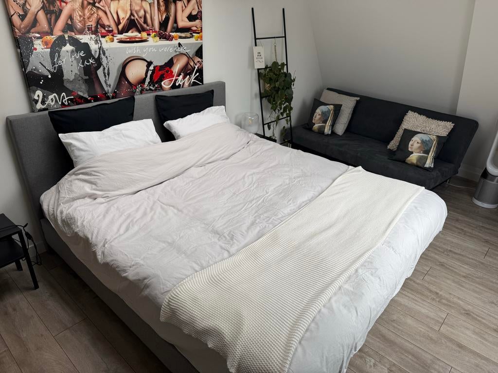 Boxspring bed 180x210 cm, Ophalen, Tweepersoons, Zo goed als nieuw, 180 cm