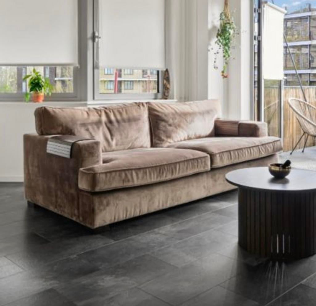 Mooie velvet bank 230 x 110 x 60, Huis en Inrichting, Banken | Bankstellen, Ophalen, Driepersoons, 75 tot 100 cm, Zo goed als nieuw