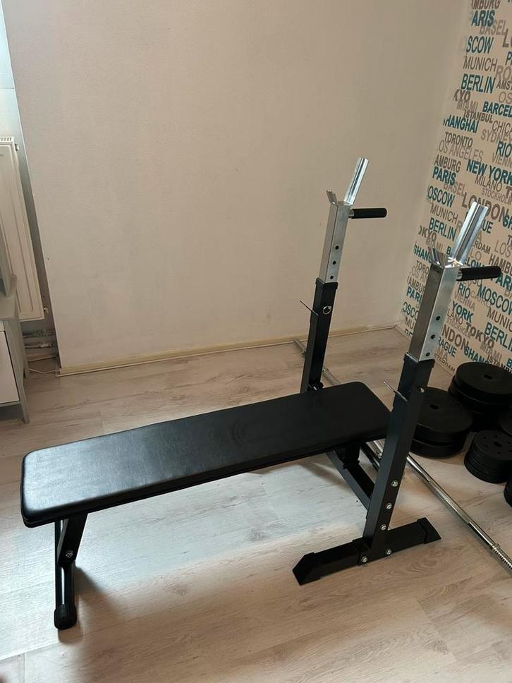 Verstelbare halterbank, Sport en Fitness, Fitnessapparatuur, Zo goed als nieuw, Krachtstation, Borst, Ophalen