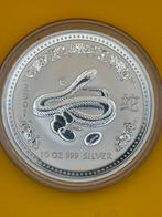10oz Lunar 1 year of the snake 2001 - BU .999 zilver munt, Postzegels en Munten, Edelmetalen en Baren, Ophalen of Verzenden, Zilver