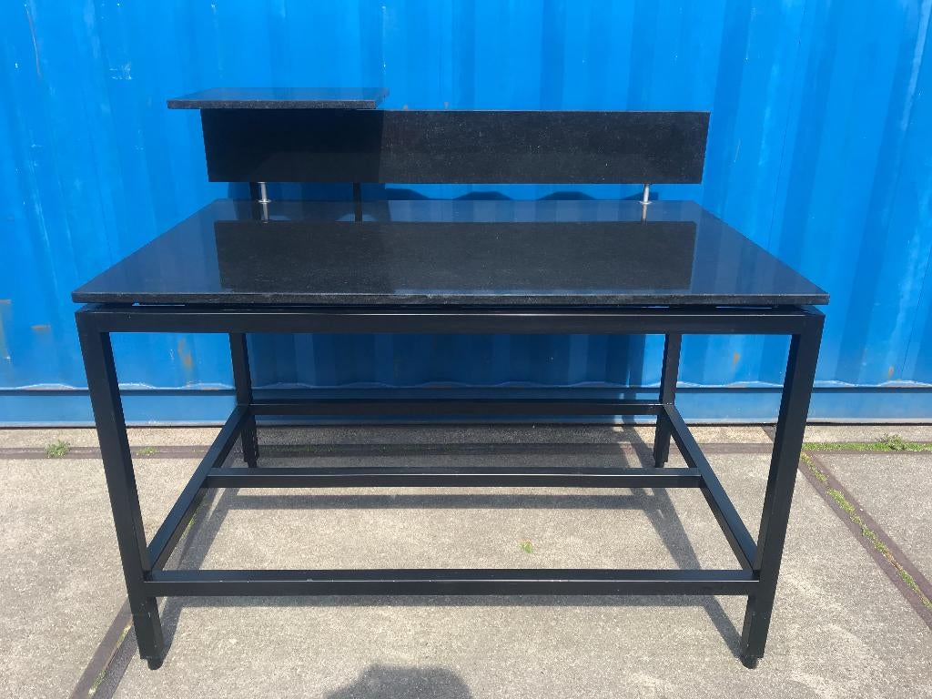 Zware Buitenkeuken werktafel + granieten blad / Pizza tafel, Tuin en Terras, Buitenkeukens, Ophalen, Zo goed als nieuw, Houtskool