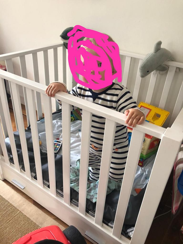 Bopita box Brent wit met verstelbare bodem en lade, Kinderen en Baby's, Boxen, Ophalen, Gebruikt, Vierkant, In hoogte verstelbaar