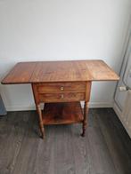 Oud inklapbaar tafeltje met lades, Antiek en Kunst, Ophalen