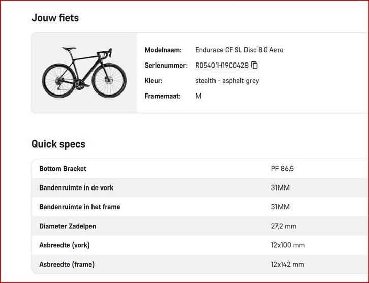 Canyon Endurace CF SL Disc 8.0 Aero Racefiets, Fietsen en Brommers, Fietsen | Racefietsen, Gebruikt, Heren, Overige merken, Meer dan 20 versnellingen