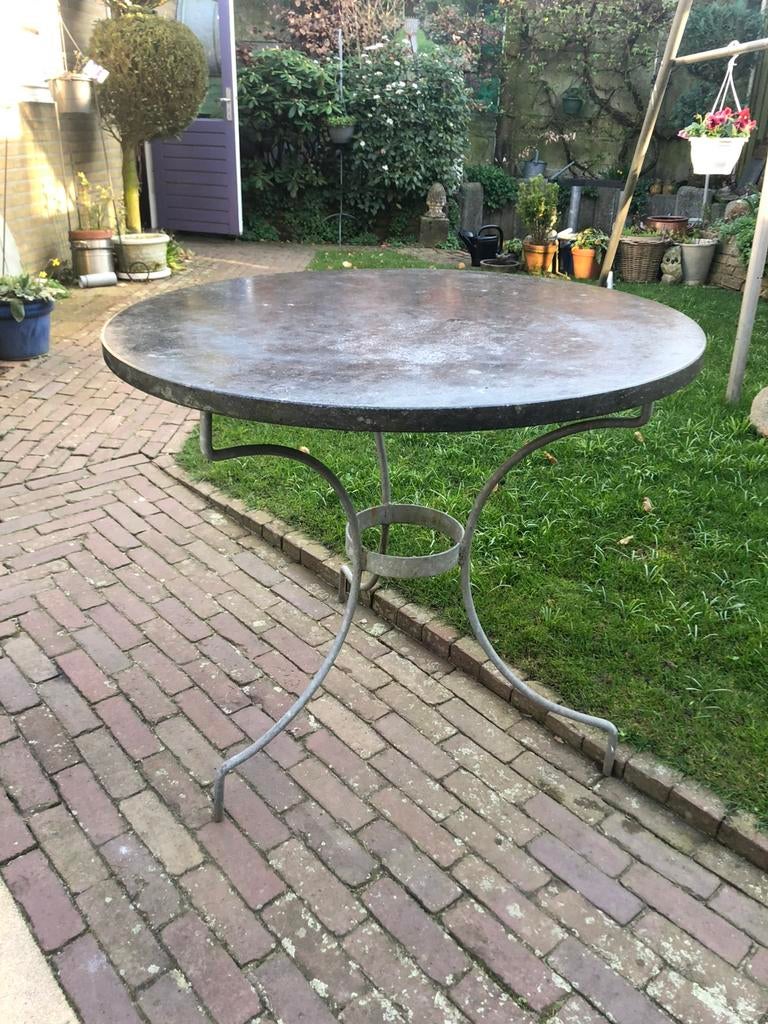 Tuintafel, Tuin en Terras, Tuintafels, Ophalen of Verzenden, Gebruikt, Rond, Metaal