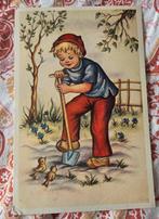 Jongetje op klompen aan het scheppen, Verzenden, 1940 tot 1960, Gelopen, Kinderen