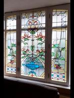 Glas in lood raam groot antiek , meerdere deuren en rame, Ophalen, Zo goed als nieuw, Minder dan 80 cm, Glas in lood