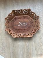 Decoratieve Houten Schaal met Snijwerk en Inleg, Ophalen, Schaal, Zo goed als nieuw, Overige vormen