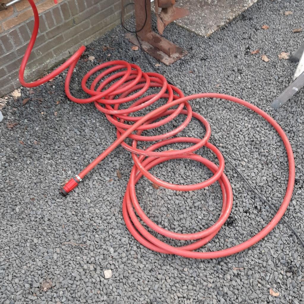Water/brandslang 20 mtr regelbare sproeikop, Tuin en Terras, Ophalen of Verzenden, Tuinslang