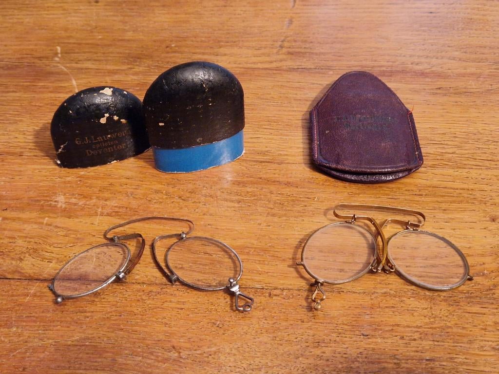 2X Antieke bril, Overige merken, Bril, Gebruikt, Bril