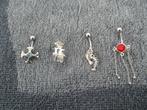 4 Zilveren navel piercings, zgan en schoon 925 zilver, Navelpiercing, Verzenden, Zo goed als nieuw, Zilver