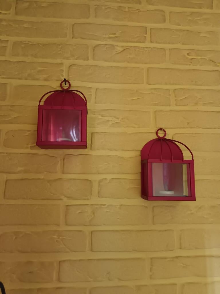 Wand theelichthouders, Ophalen of Verzenden, Rood, Minder dan 25 cm