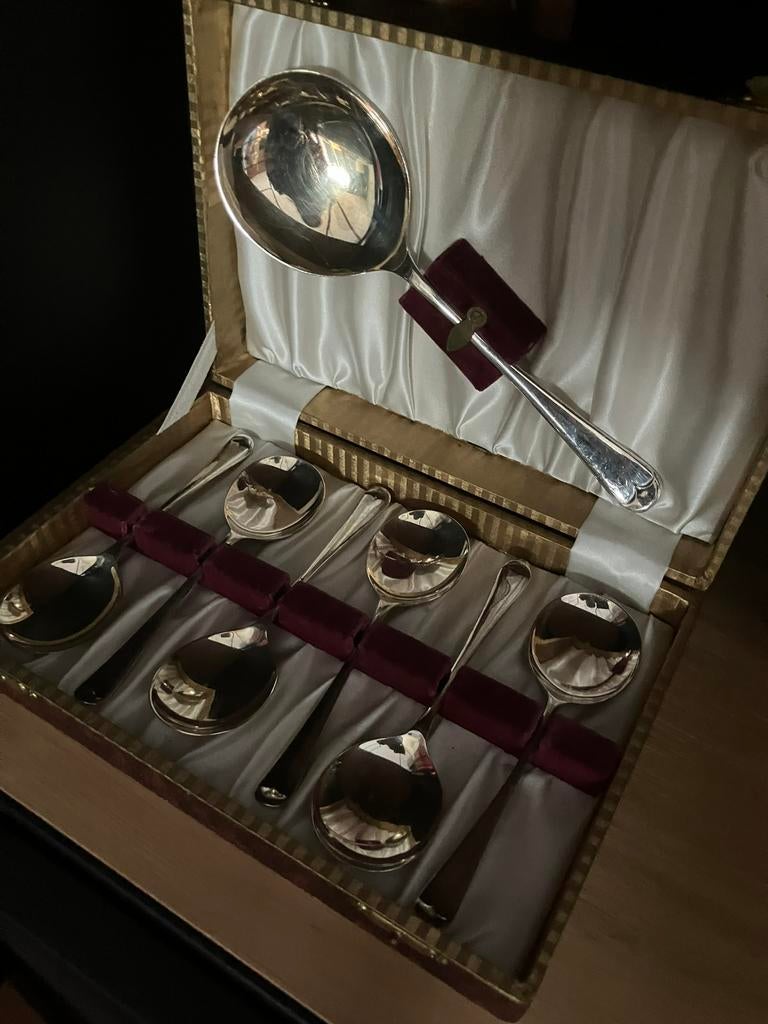 Originele doos met lepels, Antiek en Kunst, Antiek | Goud en Zilver, Ophalen of Verzenden