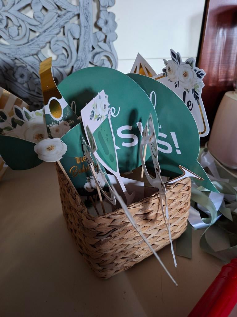 13 Stuks Bruiloft Feest Props - Fotohokje Accessoires, Ophalen of Verzenden, Gebruikt, Overige typen, Geboorte of Huwelijk