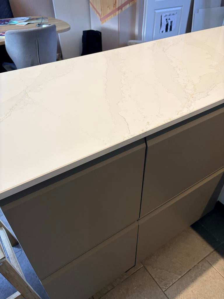 Marmer kwarts aanrechtblad voor keuken/buitenkeuken, Huis en Inrichting, Ophalen, Nieuw, 50 tot 100 cm, Grijs