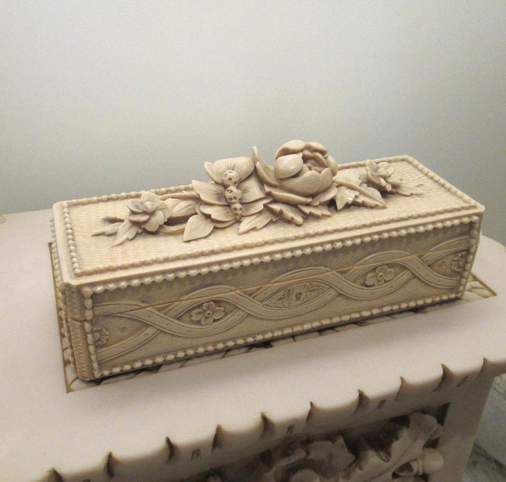 Nieuw ivoorkleurig doosje met bloemuitwerking van Imperio, Huis en Inrichting, Woonaccessoires | Overige, Nieuw, Verzenden