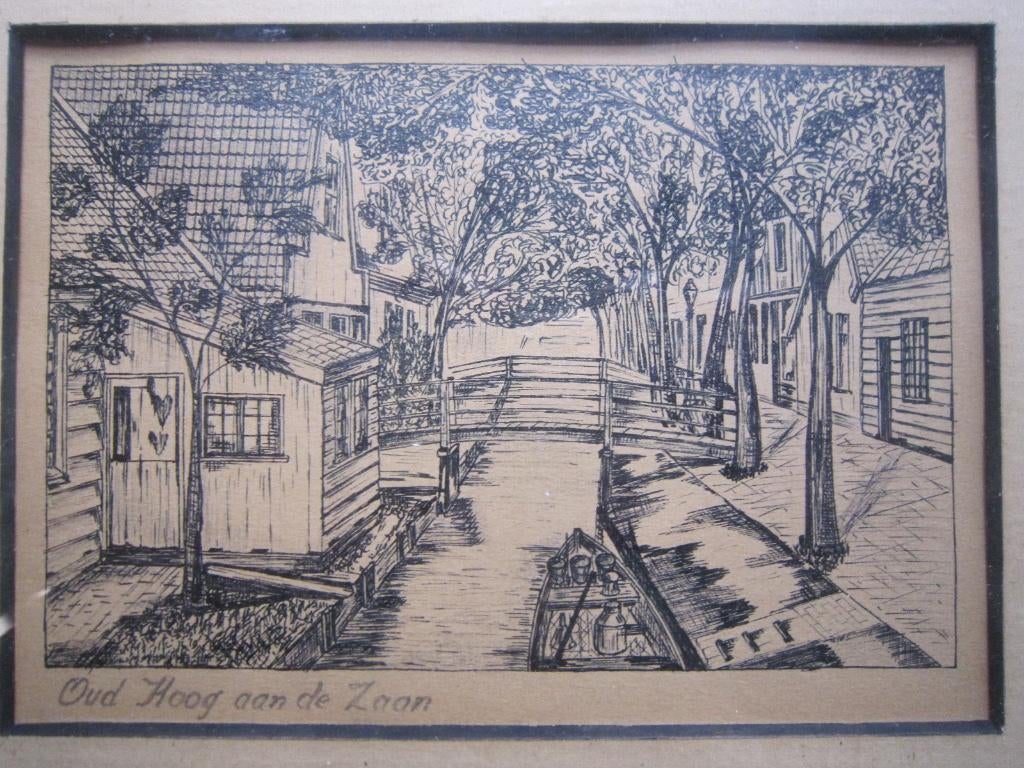 OUD KOOG a/d Zaan, Ets, Litho Nostalgisch Plekje, Ophalen of Verzenden
