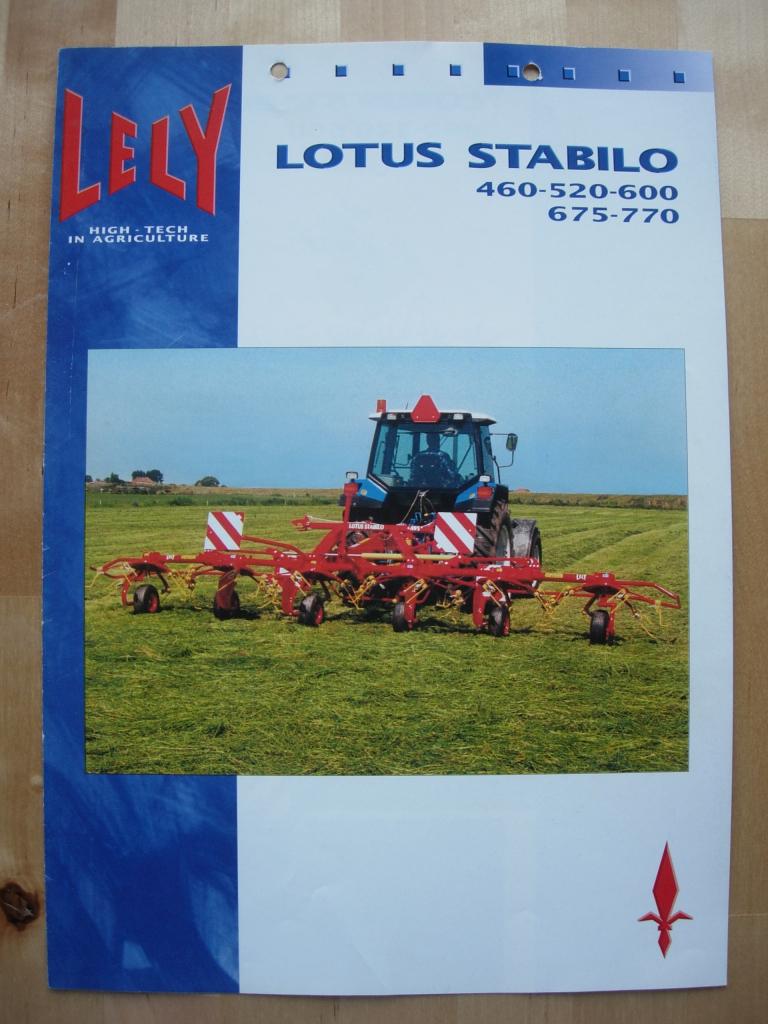 Lely Lotus Stabilo Schudder Brochure ca 2000, Folder, Verzenden, Zo goed als nieuw, Lely