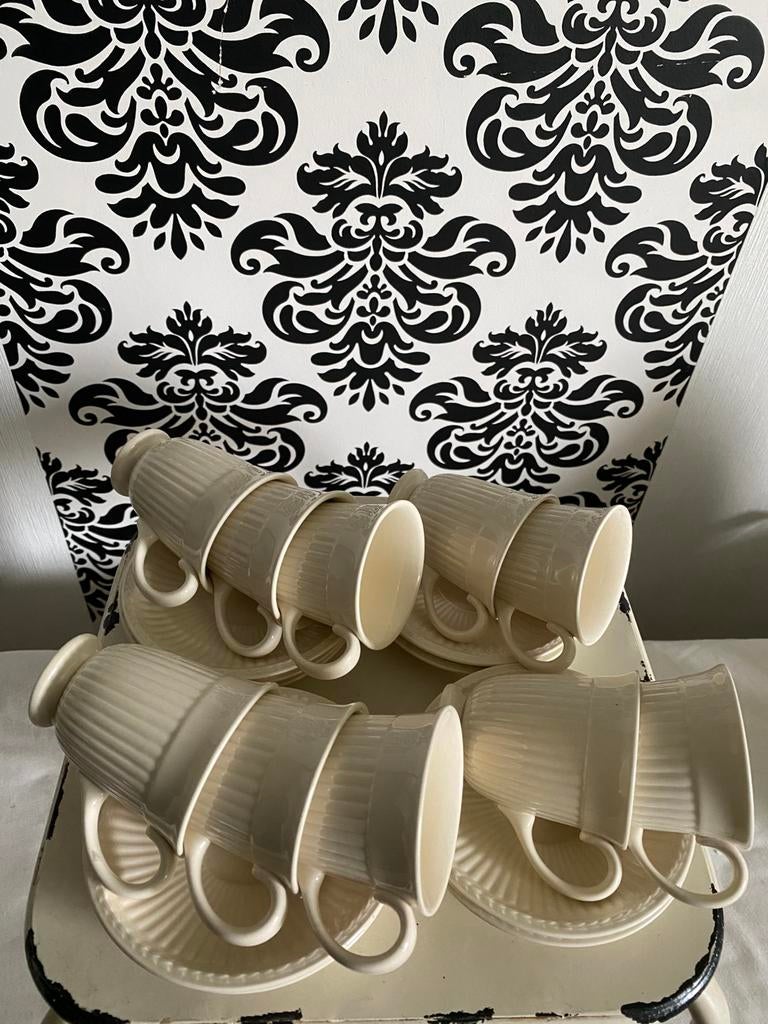 Wedgwood Edme koffie kop en schotels 10 x, Huis en Inrichting, Keuken | Servies, Ophalen of Verzenden, Zo goed als nieuw, Wedgwood