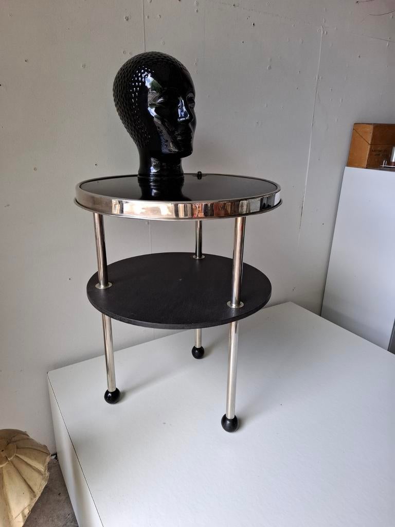 Vintage bauhaus tafel buisframe retro sidetable, Ophalen, Gebruikt, -, Metaal of Aluminium