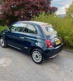 Fiat 500 Twinair Turbo 80pk 2017 Blauw automaat 2017 cabrio, Stof, Cabriolet, Origineel Nederlands, 26 km/l