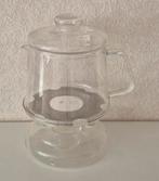 Douwe Egberts glazen 1 ltr theepot + theelicht, Ophalen, Gebruikt, Glas