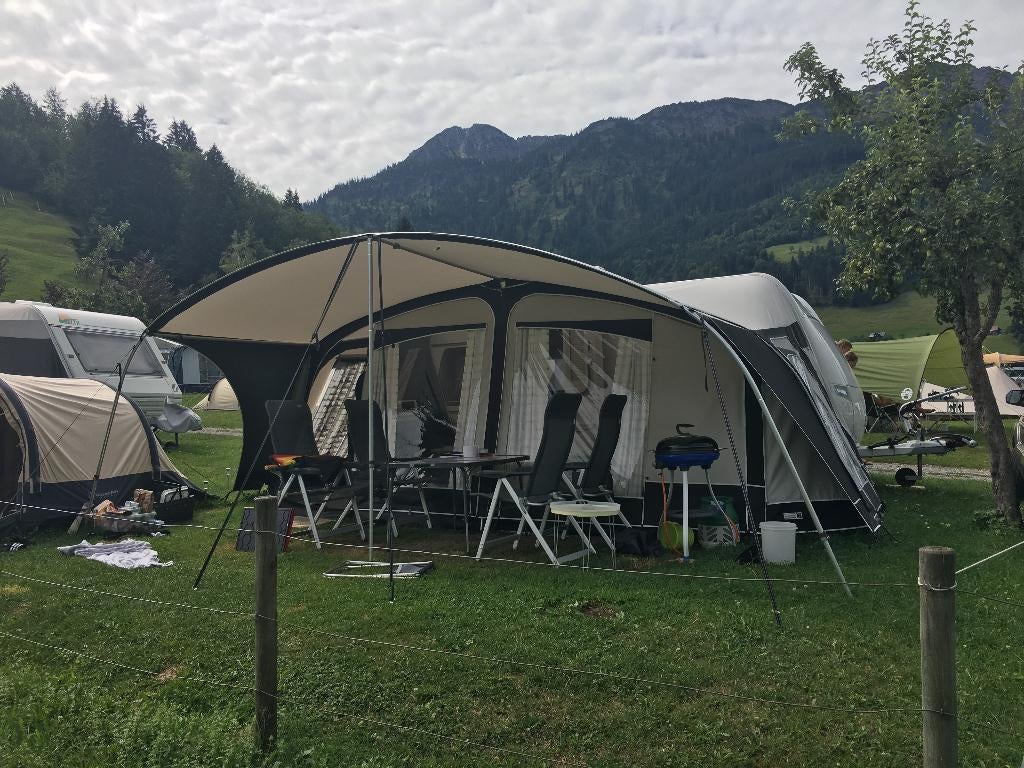 Unico Milaan voortent met luifel maat 11, Caravans en Kamperen, Voortenten en Luifels, Ophalen, Gebruikt