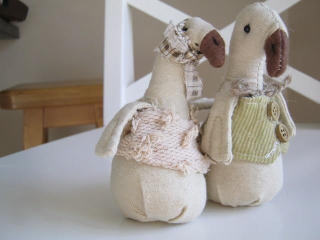 Gansjes van Linnen lijkt op Maileg 12 cm hoog met steentjes, Verzenden, Nieuw, Wanddecoratie