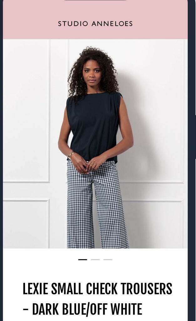 Studio Anneloes Lexie Small Check Broek - Maat L, Ophalen of Verzenden, Zo goed als nieuw, Blauw