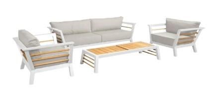 Guiño Compañia 4-Delige Loungeset van €6.696 voor €2.999,-, Tuin en Terras, Tuinsets en Loungesets, 5 zitplaatsen, Teakhout, Nieuw